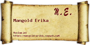 Mangold Erika névjegykártya